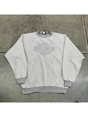 vintage harley davidson motorcycles made in usa grey crewneck size large